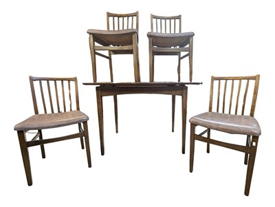 Lot 550 - BRITISH MODERN DESIGN - MID CENTURY TEAK DINING TABLE & FOUR CHAIRS