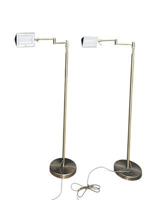 Lot 366 - STEINHAUER MEXLITE - SET OF THREE BRONZED METAL FLOOR-STANDING LAMPS