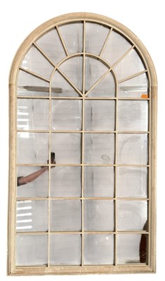 Lot 417 - LARGE MODERN INTERIOR / EXTERIOR WINDOW ARCHED WALL MIRROR