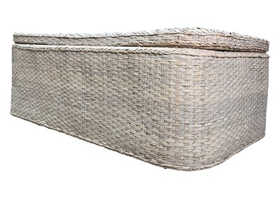 Lot 223 - NCIKY CORNELL - FIJI WHITEWASH - LARGE RATTAN OTTOMAN