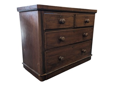 Lot 763 - 19TH CENTURY VICTORIAN MAHOGNY TWO OVER TWO CHEST OF DRAWERS
