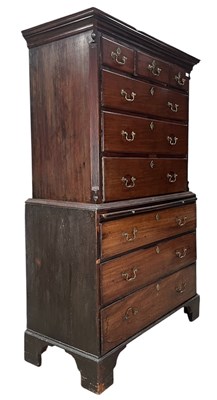 Lot 301 - GEORGE III 18TH CENTURY MAHOGANY CHEST ON CHEST OF DRAWERS