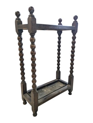 Lot 771 - 19TH CENTURY VICTORIAN OAK BARLEY TWIST UMBRELLA STAND