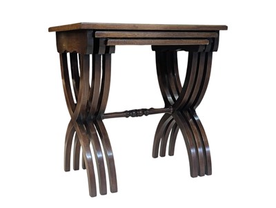 Lot 951 - BEVAN & FUNNELL - LATE 20TH CENTURY DARK WOOD NEST OF TABLES