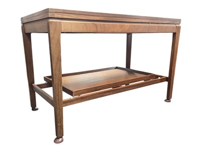 Lot 560 - BRITISH MODERN DESIGN - MID CENTURY TEAK SWIVEL COFFEE TABLE