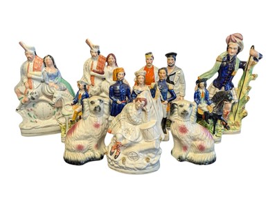 Lot 58 - COLLECTION VICTORIAN STAFFORDSHIRE FLAT BACK FIGURES