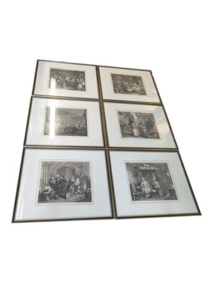 Lot 723 - AFTER WILLIAM HOGARTH, SIX 'HARLOTS PROGRESS' ENGRAVINGS