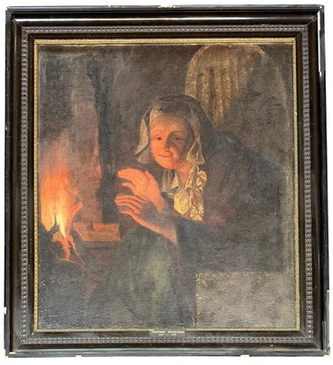 Lot 709 - AFTER GODFRIED SCHALCKEN - 19TH CENTURY OIL ON CANVAS DUTCH SCHOOL PAINTING