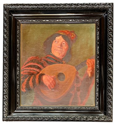 Lot 691 - AFTER FRANS HALS (1580-1666) - LUTE PLAYER - OIL ON CANVAS GENRE PAINTING