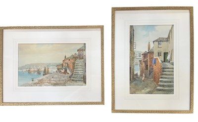 Lot 440 - WALTER HENRY SWEET - FISH STREET & WESTCOTTS QUAY, ST IVES - TWO WATERCOLOURS