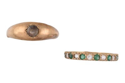 Lot 252 - TWO HALLMARKED 9CT GOLD & GEM SET RINGS