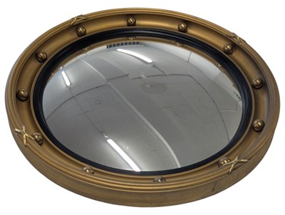 Lot 943 - VINTAGE 20TH CENTURY REGENCY REVIVAL CONVEX WALL MIRROR