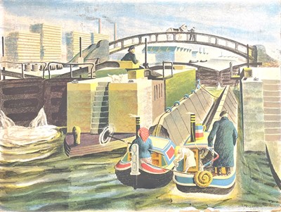 Lot 642 - LAMB, LYNTON - 1938 SIGNED COLOUR LITHOGRAPH OF GRAND JUNCTION CANAL