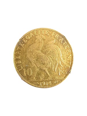 Lot 4 - 1914 FRENCH GOLD TEN FRANCS