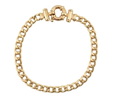 Lot 393 - HALLMARKED 9CT GOLD CURB LINK CHAIN BRACELET