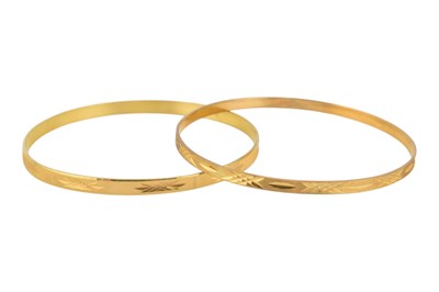Lot 421 - TWO 14CT GOLD BANGLES