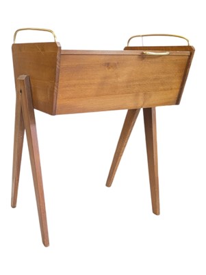 Lot 568 - BRITISH MODERN DESIGN - VINTAGE LATE 20TH CENTURY TEAK SEWING TABLE
