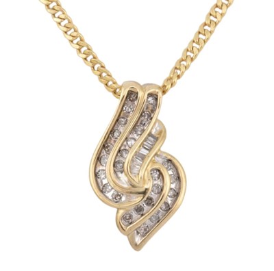 Lot 426 - HALLMARKED 9CT GOLD & DIAMOND PENDANT NECKLACE