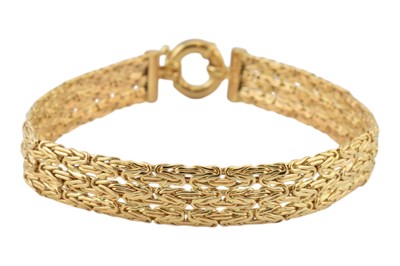 Lot 494 - HALLMARKED 14CT GOLD MILOR FANCY CHAIN BRACELET