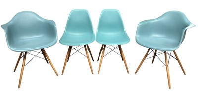 Lot 220 - EAMES FOR VITRA - MODELS DAW & DSW - SET OF FOUR DINING CHAIRS