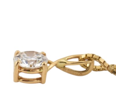 Lot 45 - HALLMARKED 18CT GOLD & DIAMOND PENDANT NECKLACE