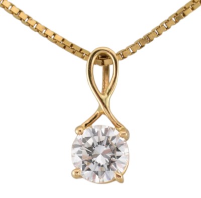 Lot 45 - HALLMARKED 18CT GOLD & DIAMOND PENDANT NECKLACE