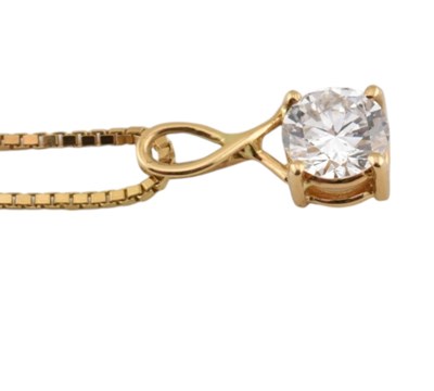 Lot 45 - HALLMARKED 18CT GOLD & DIAMOND PENDANT NECKLACE