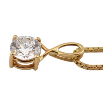 Lot 45 - HALLMARKED 18CT GOLD & DIAMOND PENDANT NECKLACE