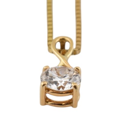 Lot 45 - HALLMARKED 18CT GOLD & DIAMOND PENDANT NECKLACE
