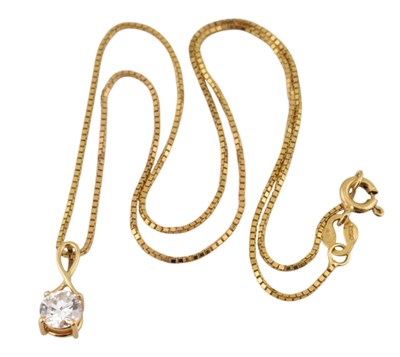 Lot 45 - HALLMARKED 18CT GOLD & DIAMOND PENDANT NECKLACE