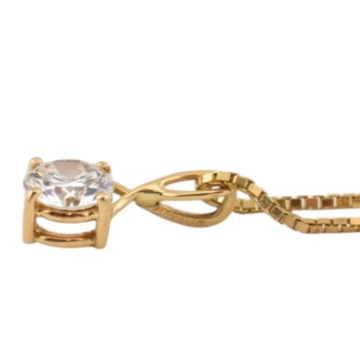 Lot 45 - HALLMARKED 18CT GOLD & DIAMOND PENDANT NECKLACE