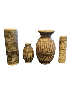 Lot 592 - TONY BRISTOW - FOUR PIECES OF VINTAGE MID CENTURY STUDIO POTTERY