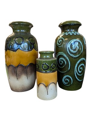 Lot 601 - SCHEURICH KERAMIK - THREE MID CENTURY WEST GERMAN VASES