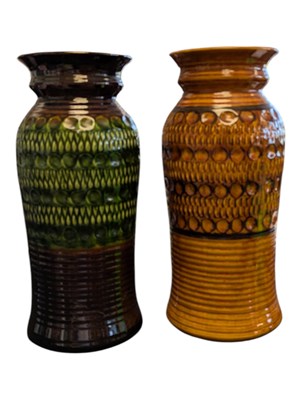 Lot 602 - BAY - WEST GERMAN POTTERY - TWO VINTAGE CERAMIC VASES