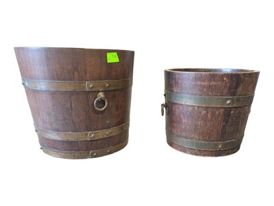 Lot 718 - TWO EARLY 20TH CENTURY COOPERED OAK BUCKETS
