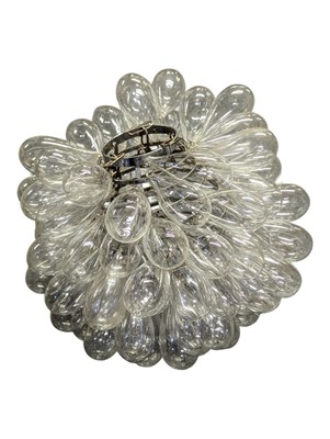 Lot 635 - VINTAGE 20TH CENTURY MULTIPLE GLASS BULB CHANDELIER / CEILING SHADE