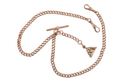 Lot 41 - 9CT GOLD WATCH CHAIN & FOB