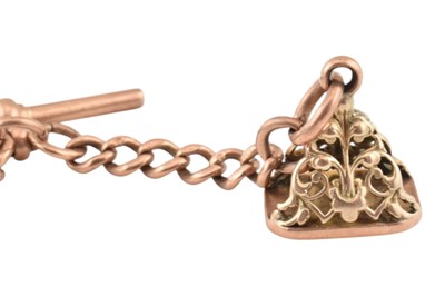 Lot 41 - 9CT GOLD WATCH CHAIN & FOB