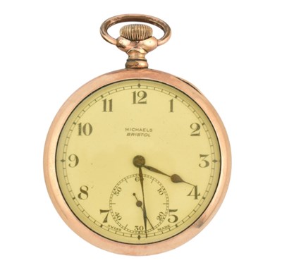 Lot 420 - MICHAEL BRISTOL GOLD PLATED POCKET WATCH