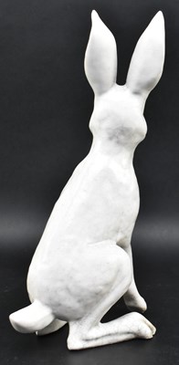 Lot 139 - BRIAN ANDREWS - RAKU GLAZED STUDIO POTTERY FIGURE OF A HARE