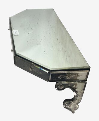Lot 593 - ITALIAN VENETIAN EARLY 20TH CENTURY ETCHED WALL MIRROR SHELF