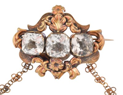 Lot 35 - 19TH CENTURY ROCK CRYSTAL BROOCH PENDANT