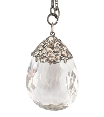 Lot 17 - ARTS & CRAFTS SILVER & ROCK CRYSTAL PENDANT NECKLACE