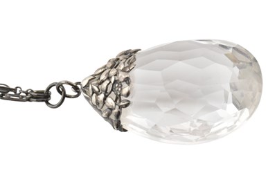 Lot 17 - ARTS & CRAFTS SILVER & ROCK CRYSTAL PENDANT NECKLACE