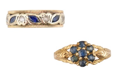 Lot 258 - TWO HALLMARKED 9CT GOLD & GEM SET RINGS