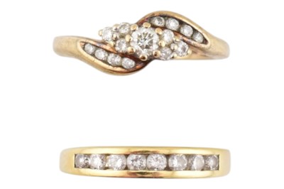 Lot 246 - TWO GOLD & DIAMOND RINGS
