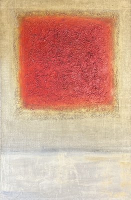 Lot 8 - DONNAGH MCKENNA (1936-2011) - UNTITLED ABSTRACT IN RED - MIXED MEDIA ON CANVAS