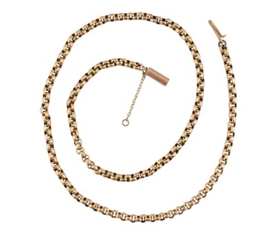 Lot 57 - ANTIQUE GOLD FACETED CHAIN LINK NECKLACE