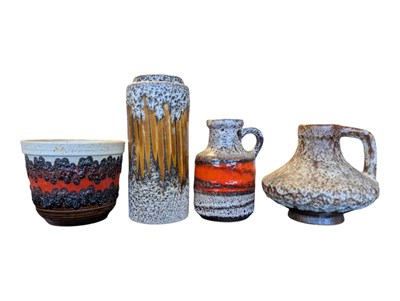 Lot 642 - FOUR LATE 20TH CENTURY WEST GERMAN FAT LAVA POTTERY