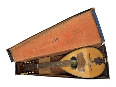 Lot 427 - 20TH CENTURY FRANCESCO PERETTI & FIGLI OF NAPOLI CASED MANDOLIN